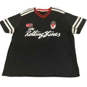 The Rolling Stones Soccer Jersey Shirt Mens 2XL  Double Sided Graphic Rock Lips